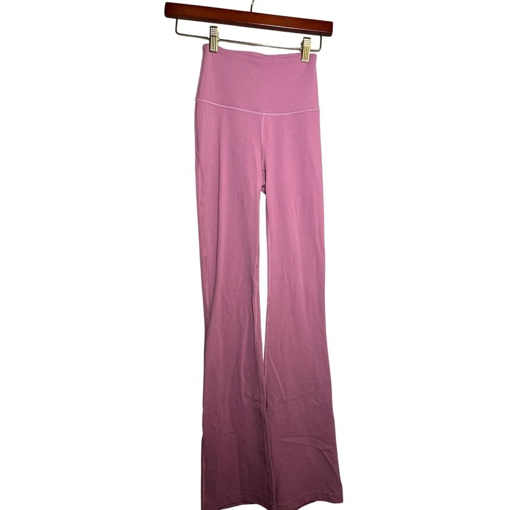Lululemon Groove 0 Super High-Rise Flared Pant Pink Mauve Nulu Yoga Pants Active